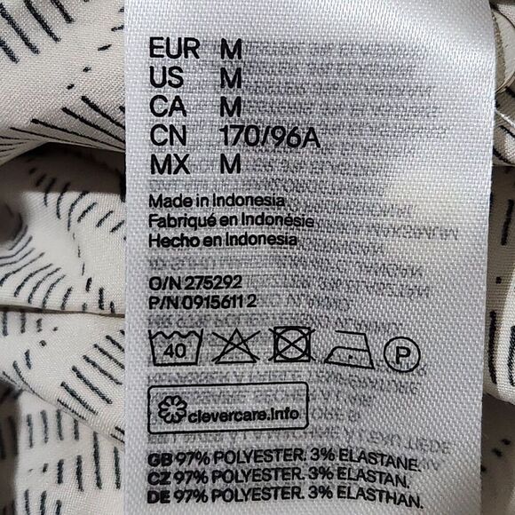 HM silky shirt Size Medium Hidden Buttons Long sleeve Lightweight - Picture 12 of 14